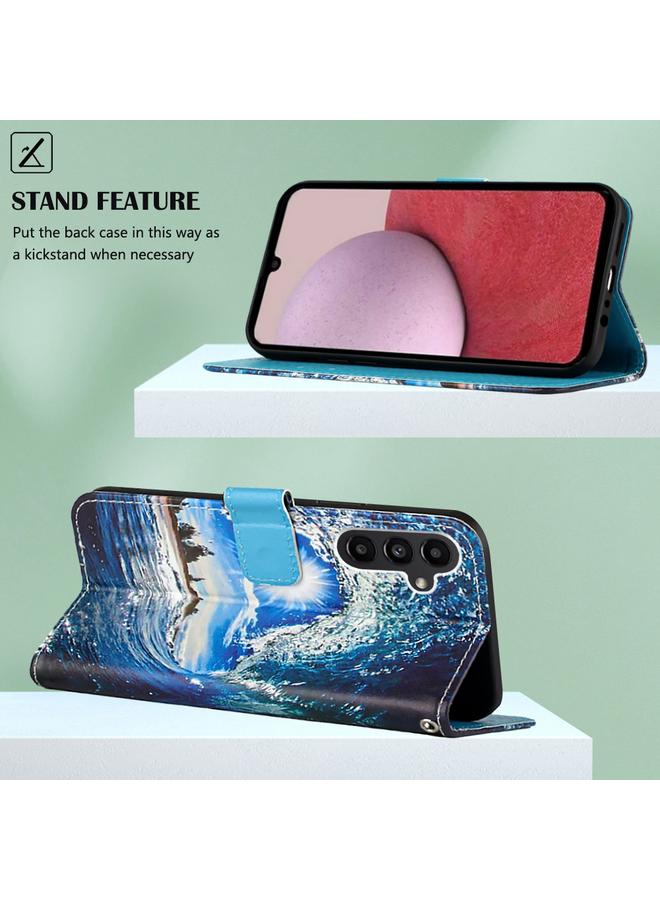 اس-توب جراب لهاتف Samsung Galaxy A25 5G / A24، جراب هاتف من الجلد المنسوج البسيط بنمط رسم ملون - Image 4