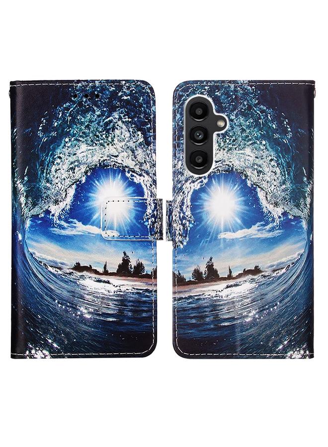 اس-توب جراب لهاتف Samsung Galaxy A25 5G / A24، جراب هاتف من الجلد المنسوج البسيط بنمط رسم ملون - Image 2