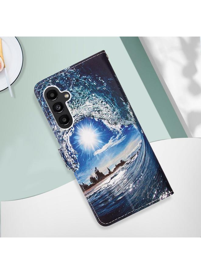 اس-توب جراب لهاتف Samsung Galaxy A25 5G / A24، جراب هاتف من الجلد المنسوج البسيط بنمط رسم ملون - Image 5