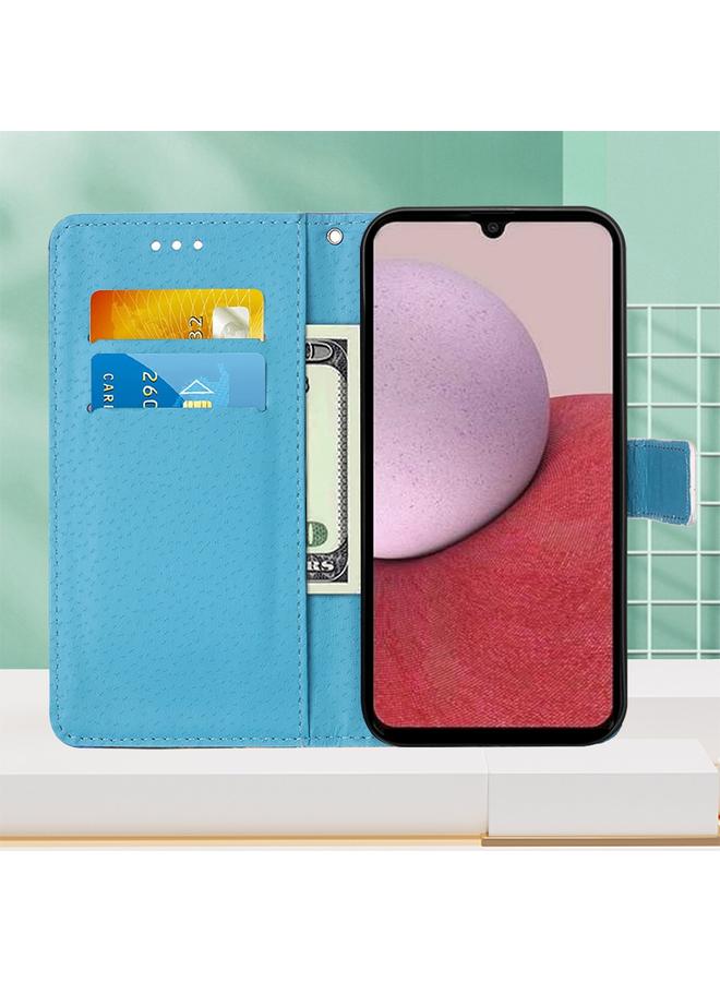 اس-توب جراب لهاتف Samsung Galaxy A25 5G / A24، جراب هاتف من الجلد المنسوج البسيط بنمط رسم ملون - Image 3