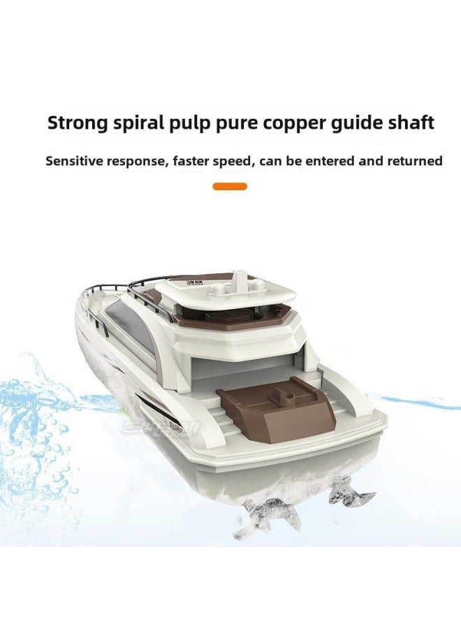 Remote Control Model Ship Interactive Small Remote Control Starlight Yacht Speedboat Wireless Charging Electric Water Toy Model-Color:Yacht On The Stars-Specifications:Dual Battery Version (about 30 Minutes Of Driving)  - Image 4