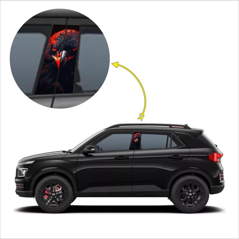 ShipShape Pillars Graphics Look Exterior Car Sticker Self-Adhesive, Waterproof Refelctive Vinyl for All Car Sticker (Pack of 2) Universal 74 - Image 3