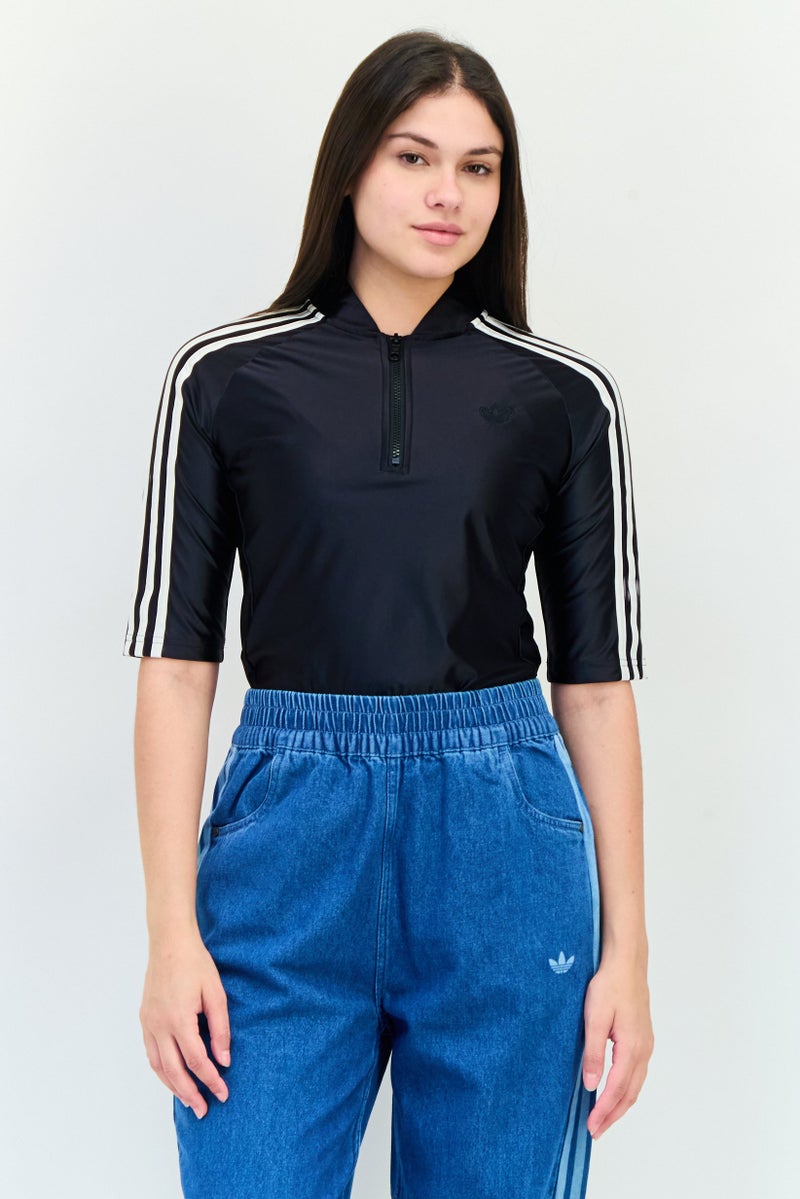 adidas Originals Women Sportswear Fit Short Sleeve Outdoor Bodysuit, Black  - Image 1
