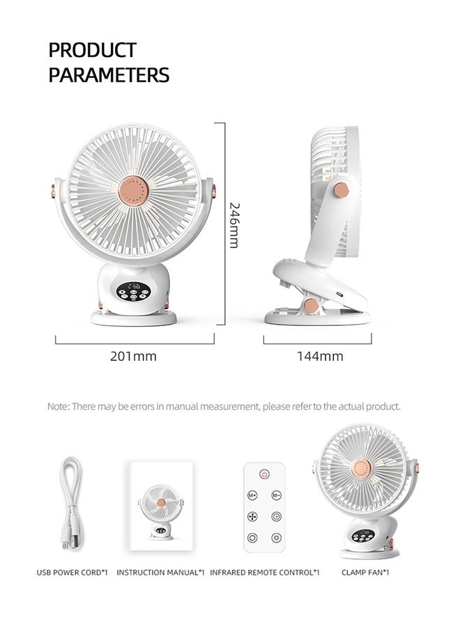 Multi-Functional Rechargeable Remote Control Fan, Desktop/Wall-Nounted/Suspended 5-Speed Oscillating Cooling Fan, Portable Air Circulation Fan with Night Light, Suitable for Bedroom/Office/Travel - Image 2