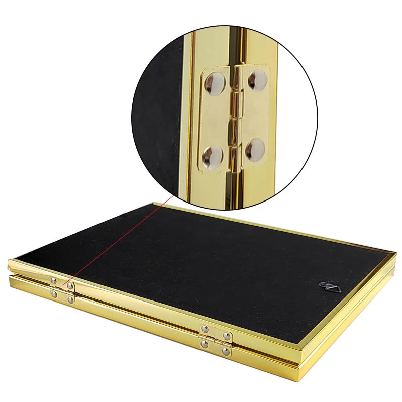 HIKWADERY 8x10 Picture Frame Double Hinged Folding  Thin Edge Metal Real Glass 8 by 10 Photo Frames  for Tabletop and Wall Display (8 x 10  Gold) - Image 5