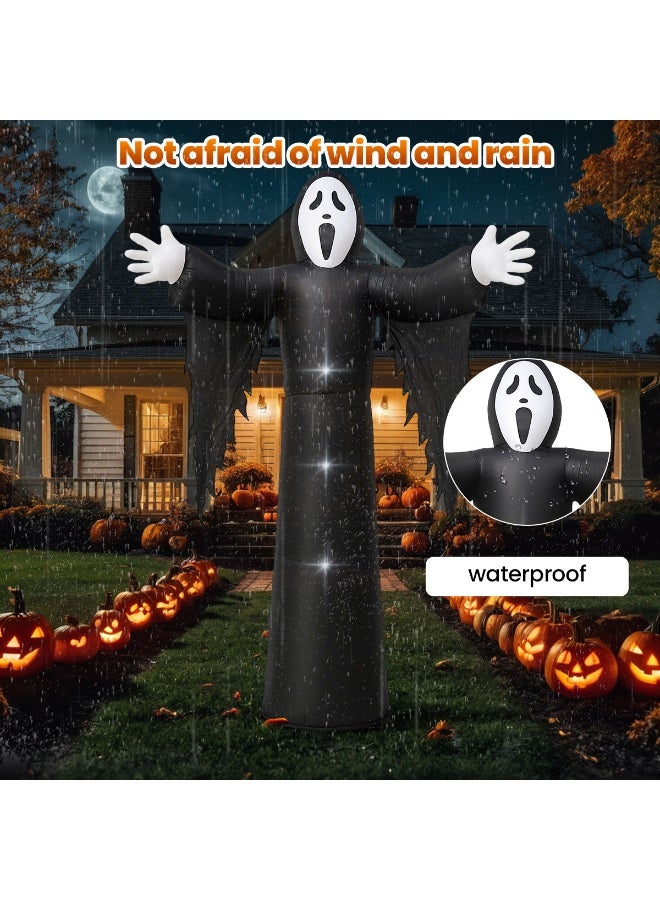 VUCATIN Halloween Inflatables Grim Reaper Ghost Decorations with Built-in LEDs Outdoor Inflatable Decoration Lighted Blow Up Holiday Decor for Halloween Party Indoor Garden Lawn Yard Patio - Image 1