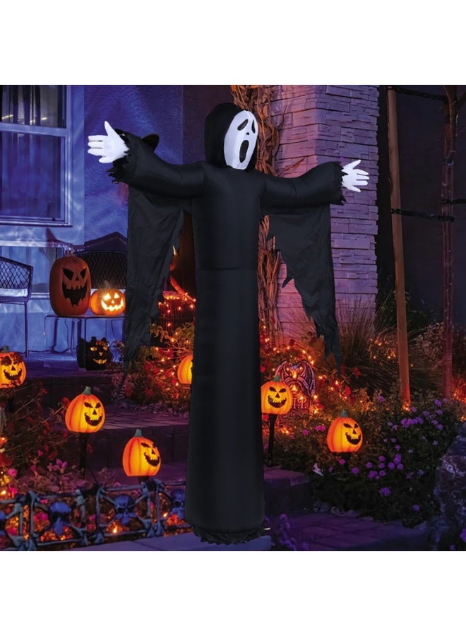 VUCATIN Halloween Inflatables Grim Reaper Ghost Decorations with Built-in LEDs Outdoor Inflatable Decoration Lighted Blow Up Holiday Decor for Halloween Party Indoor Garden Lawn Yard Patio - Image 4