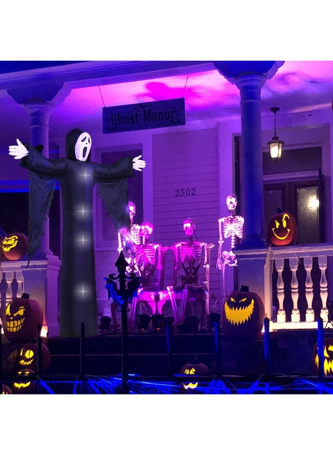 VUCATIN Halloween Inflatables Grim Reaper Ghost Decorations with Built-in LEDs Outdoor Inflatable Decoration Lighted Blow Up Holiday Decor for Halloween Party Indoor Garden Lawn Yard Patio - Image 2