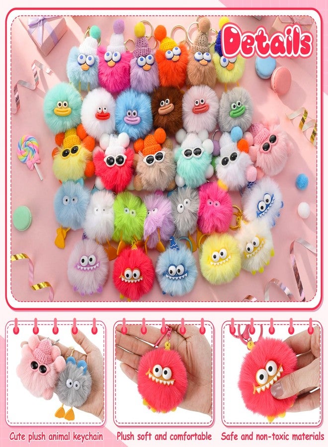 Equsion 30 Pcs Mini Cute Plush Keychain Bulk Christmas Gifts bulk Bag Purse Charm Christmas Stocking Stuffers Goodie Bag (Lovely) - Image 3