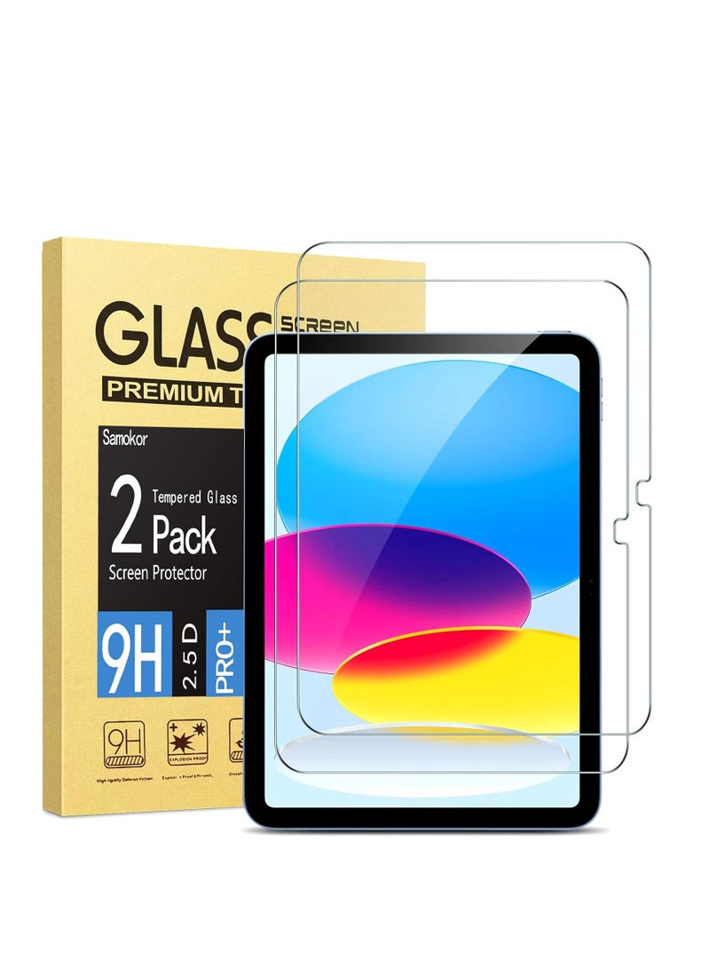 جلاس -2pec Screen Protector for iPad 10th generation (10.9 inch 2022), 9H Hardness, Anti-Scratch, Ultra Clear, Bubble-Free, Case friendly, Tempered Glass