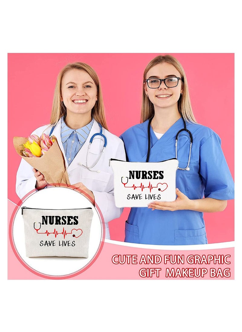 Nurse Appreciation Gift - Cosmetic Bag - Multi Purpose Full Zipper Pouch with Funny Designs Print - Nursing Supplies and Practitioner Gifts - Survival kit (Design 7)
