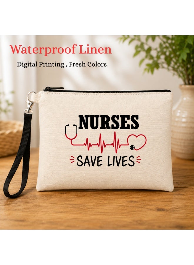 PRINTSHOP4ME Nurse Appreciation Gift - Cosmetic Bag - Multi Purpose Full Zipper Pouch with Funny Designs Print - Nursing Supplies and Practitioner Gifts - Survival kit (Design 7) - Image 2