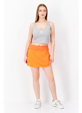 Adidas Women Brand Logo Sports Skirt, Orange  - Image 4