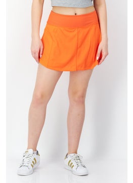 Adidas Women Brand Logo Sports Skirt, Orange  - Image 1
