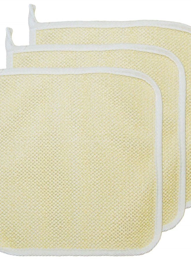 Dual-Sided With Soft Weave Exfoliating Scrub and Soft Terry Cloth Towel Home Spa Exfoliating Face and Body - Shower Scrubber - Remove Dead Skin -Great for Skin Care in the Massage Bath(5 PACK)
