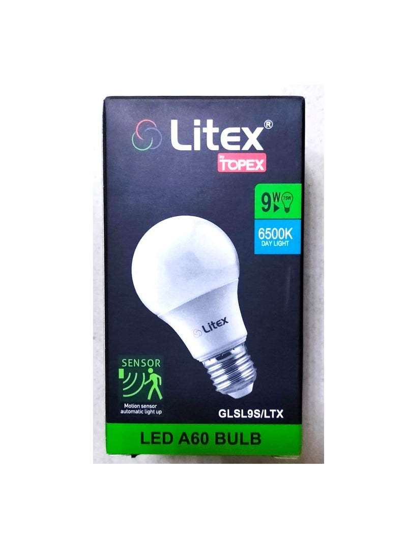 Litex Pack Of 2 Daylight Led Motion Sensor Bulb 9W 6500K (GLSL9S) - Image 1