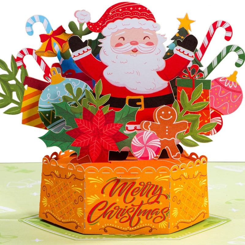 Paper Love Pop Up Christmas Card 3D Merry Christmas Gift for Christmas or Holidays 5 x 7 Cover Includes Envelope and Removable Note Tag - Image 2