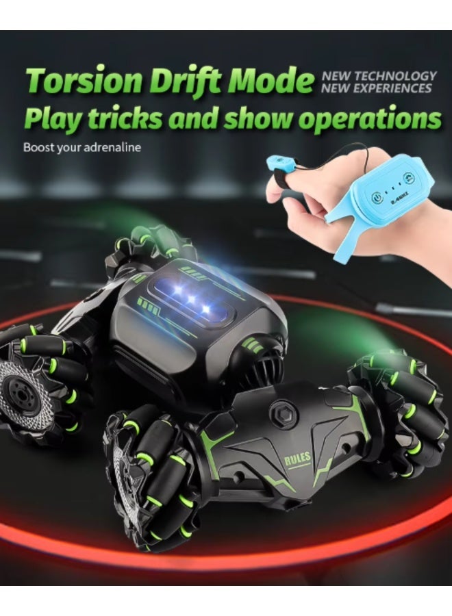 SMARTX 2.4G RC Stunt Twist Rock Climbing Double Control Car Toy 4WD Off-road Drift Gesture Sensing Car Double-sided 360-degree Rotation Rolling Car 360 Spinning & Snake Walk Stunt Car for Kids Boys Girls Aged above 8 - Image 2