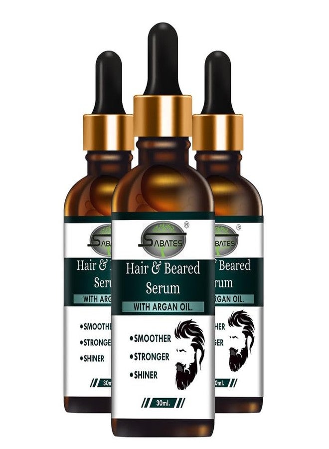 Sabates Men's Beared Growth Serum|Beard Growth Oil, Fast Growth, Non Sticky Greasy, Thick Beard, Nourishment |Beard Growth Oil-10X Nourishing Oils For Stronger & Shinier Beard| Beared Serum Pack Of 3 - Image 2