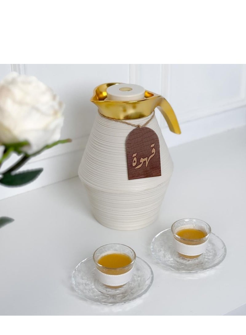 حكاية شمعة تعليقة ثلاجات وترامس بعبارة ( قهوة) | بني