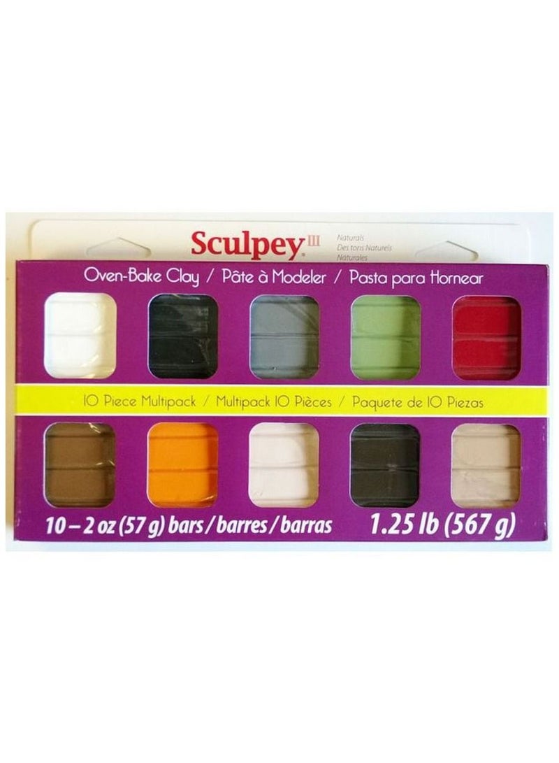 Sculpey III Polymer Clay Pastel Pack Of 10pcs 567g