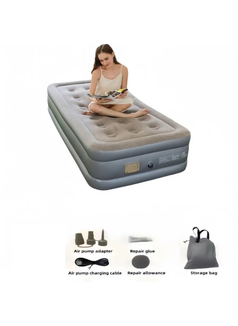MVM Enterprise MVM Enterprise Portable Mattress Set for Outdoor Fully Automatic Rechargeable Battery Microfiber Cover Support DualSided Air Portable Foldable Bed Comfortable Hiking Beach Backyard Relaxation  - Image 2