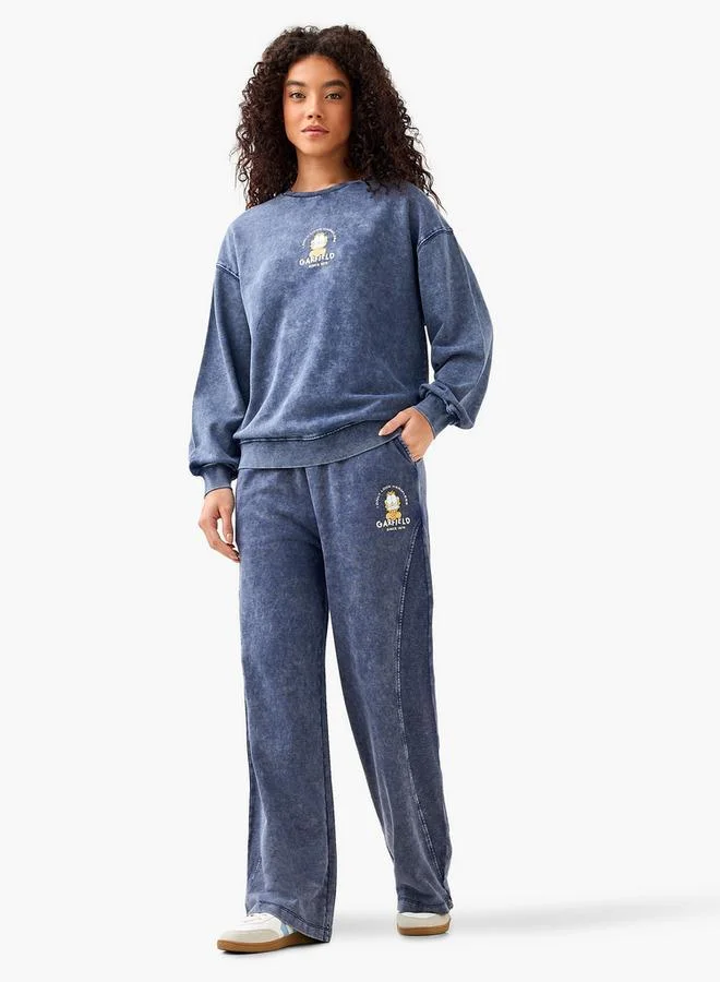 اس بي كاركترز Oversized Sweatshirt with Garfield Print