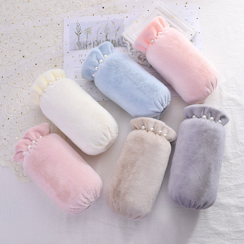 Thickened Pearl Fleece Winter Sleeve Covers for Women Color mixed hair 