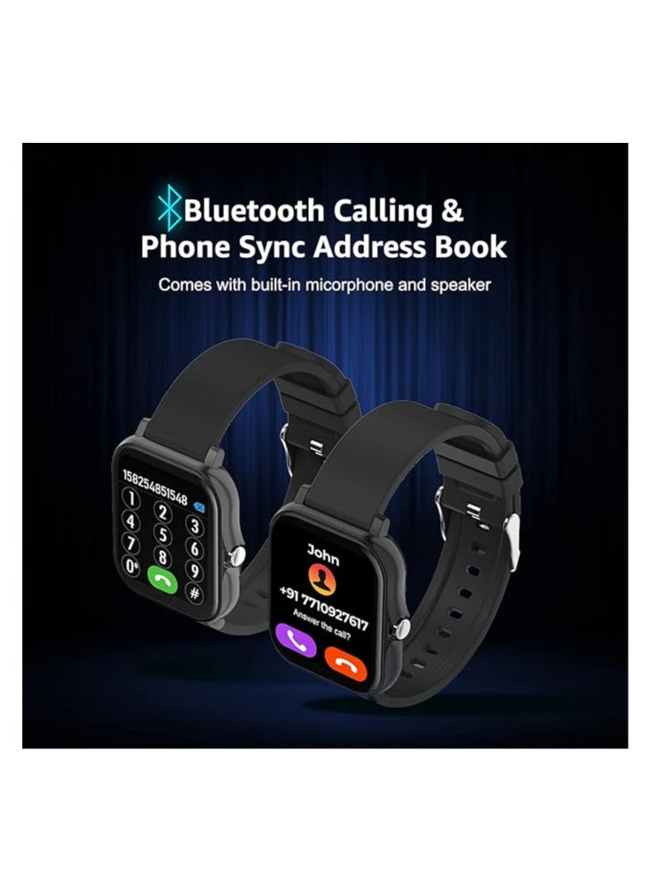 FCUK series 2 Full touch Smartwatch (Color: Black) with 1.69'' Large display, Bluetooth Calling, SpO2, Metal body, Built-in Games, Heart rate monitor, Multiple Watch Faces and Long battery life