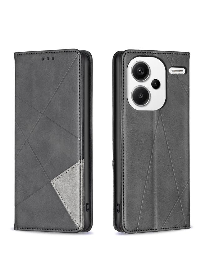 Case For Xiaomi Redmi Note 13 Pro+ 5G Rhombus Texture Magnetic Leather Phone Case