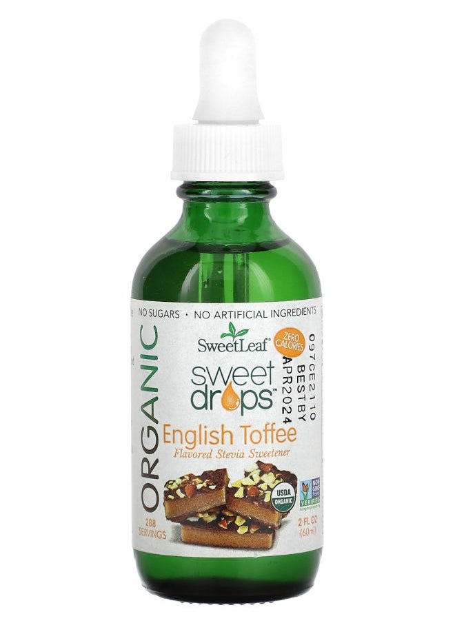 Wisdom natural SweetLeaf Organic Sweet Drops English Toffee 2 fl oz (60 ml) 