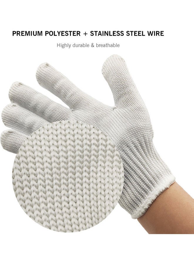 NIBEMINENT 2-Piece Cut Resistant Gloves Set White  - Image 5