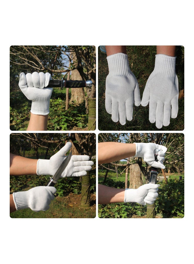NIBEMINENT 2-Piece Cut Resistant Gloves Set White  - Image 3