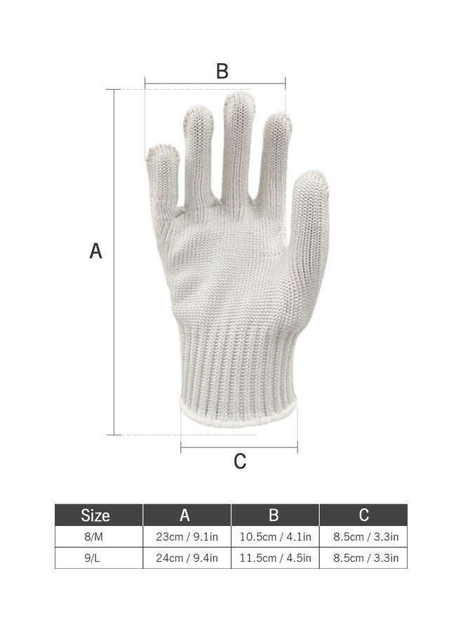 NIBEMINENT 2-Piece Cut Resistant Gloves Set White  - Image 4
