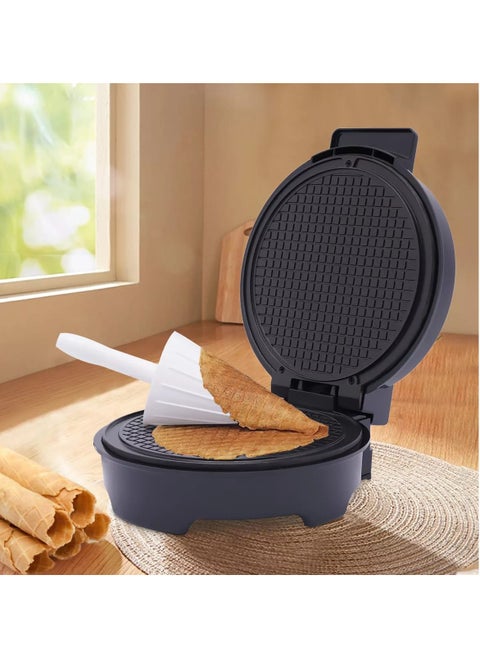 Electric Ice Cone Maker 1200W & Waffle Cone Maker, Dual Function Shaved Ice and Waffle Cone Machine, Fast and Easy Snow Cones, Waffle Cones Home and Party Use, Compact and Durable Design