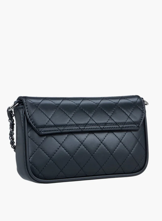 Celeste Quilted Crossbody Bag with Chain Strap and Flap Closure