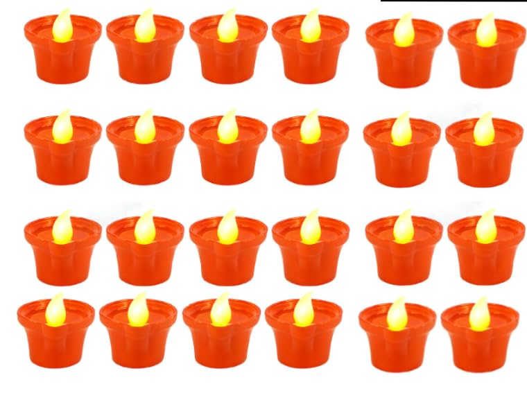 GWAN Water Sensor Diye Flameless Smokeless Electric Home Decoration Home Decor Diwali Festivals Decoration Christmas New Year Festive Candle Diwali Diye Pack of 24 - Image 1