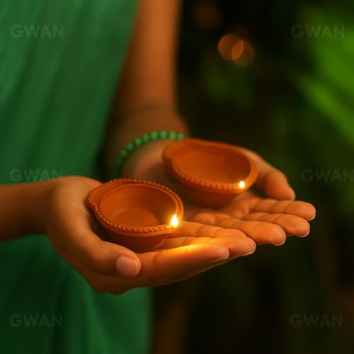 GWAN Water Sensor Diye Flameless Smokeless Electric Home Decoration Home Decor Diwali Festivals Decoration Christmas New Year Festive Candle Diwali Diye Pack of 24 - Image 3