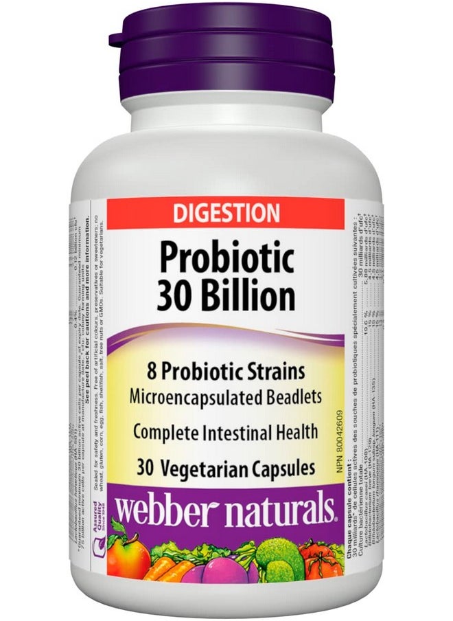 Webber naturals Probiotic 30 Billion 8 Probiotic Strains 30 Capsules  - Image 2