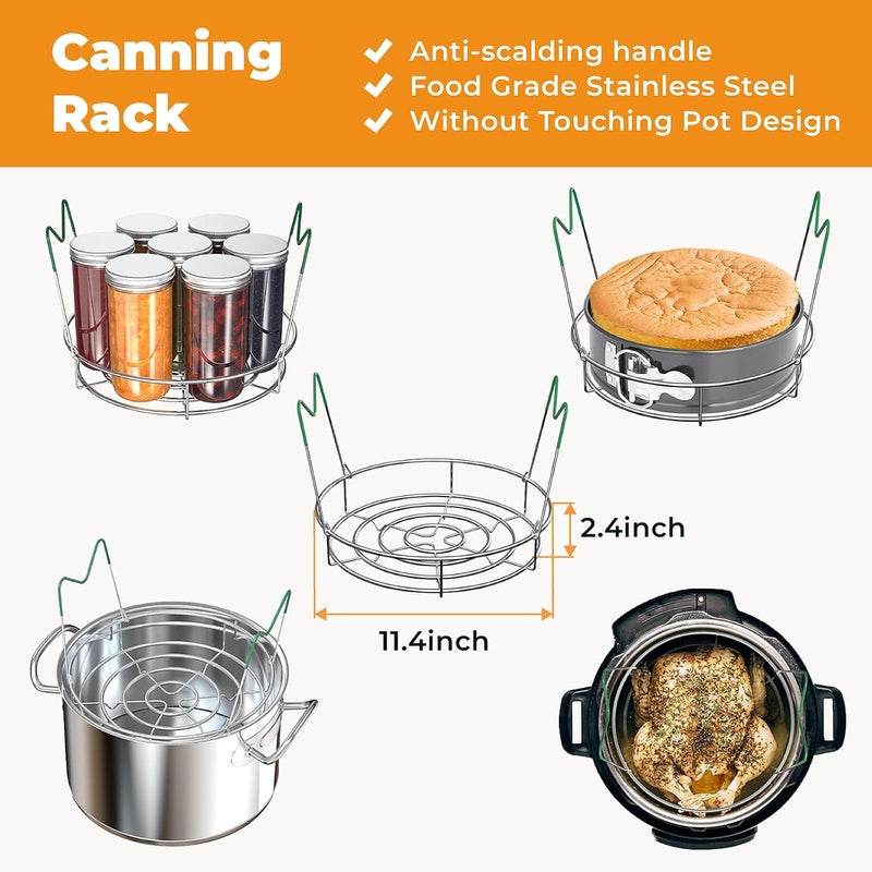 Pisol Canning Supplies Starter Kit, 7 Piece Canning Tools Set with Stainless Steel Rack, Wide Mouth Funnel, Kitchen Tongs, Jar Lifter, Magnetic Lid Lifter, jar Wrench, Bubble Popper - Image 3