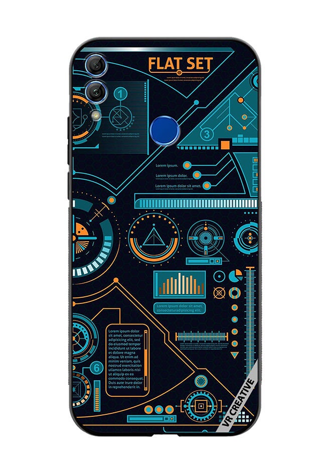 Protective Case Cover For Honor 10 Lite Abstract Design Multicolour