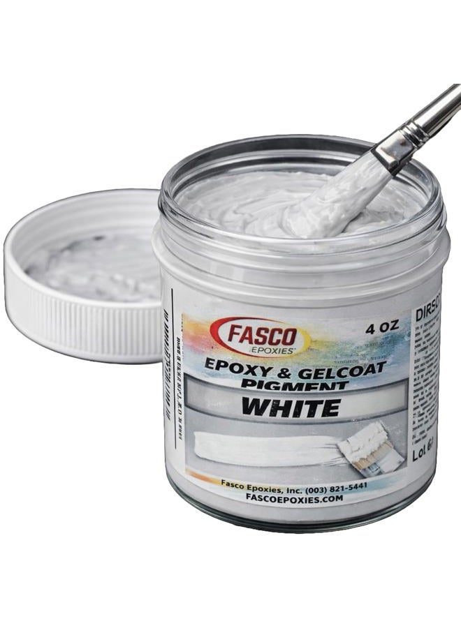 Fasco White Pigment for Epoxy Resin Gelcoat Paint Latex - 4 oz - Image 1