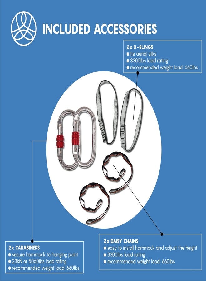 aum active Aerial Silk Yoga Hammock & Swing for Home, Inversion Exercises, Starter Kit for All Levels - Durable with Extension Straps, Carabiners, and Pose Guide - Image 4