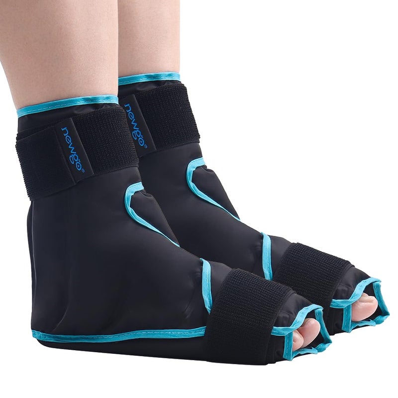 NEWGO NEWGO Ice Pack Foot Ice Pack Wrap for Plantar Fasciitis, Gel Ice Pack for Ankle Foot Surgery Recovery, Achilles Tendonitis, Broken Foot, Hot Cold Therapy Ice Boot for Ankle Heel Injuries - 2 Pack 