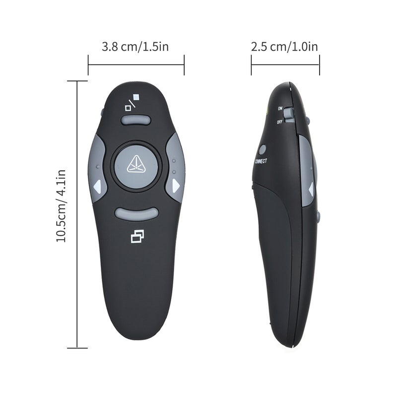 2.4GHz Wireless Powerpoint Presenter Presentation Pointer PPT Clicker with USB Receiver 360° Omnidirectional Control Compatible with Windows Mac OS for Meeting Teaching Training Lecture - Image 5
