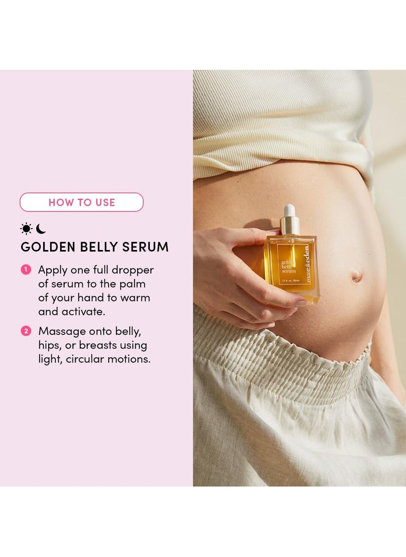 Evereden Evereden Golden Belly Serum, 1.7 fl oz. | Clean & Vegan Women's Belly Oil for Pregnancy and Postpartum | Clean Maternity Skincare | Non-Toxic Stretch Mark Oil  - Image 2