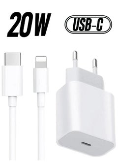 For Iphone 20w Charger Apple 11/12/13 Usb-c To Lightning Power Adapter 1m Data Cable Eu Plug