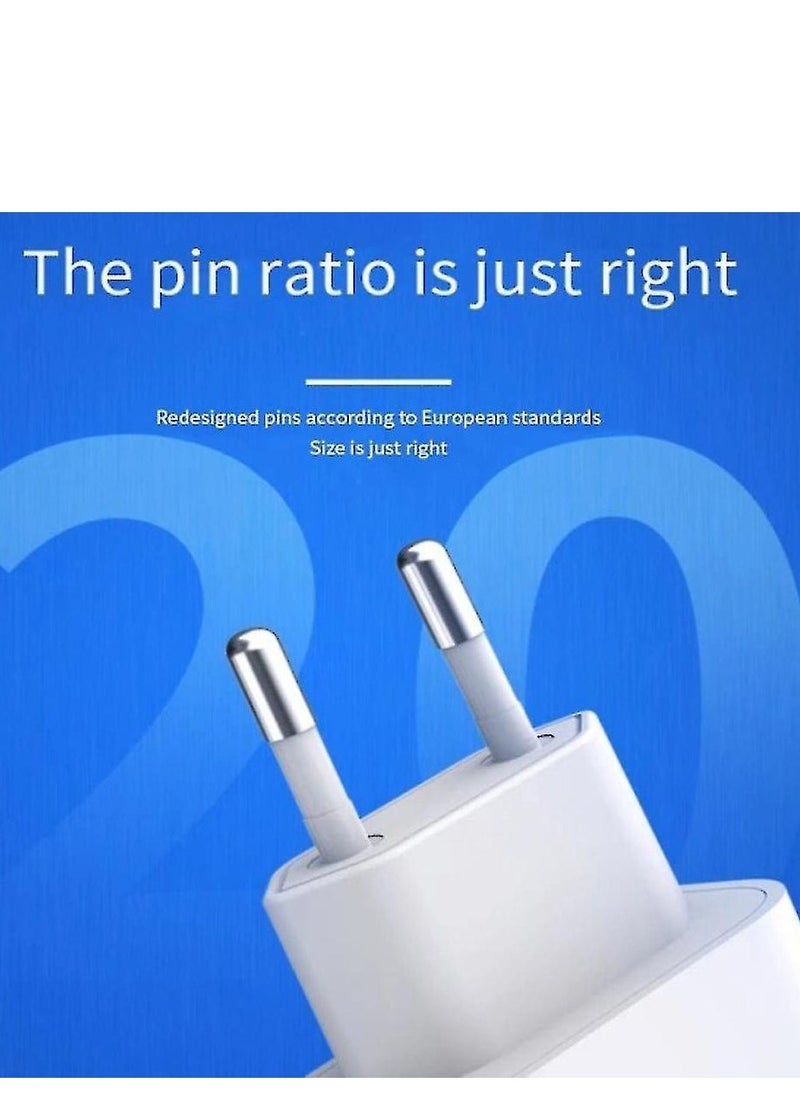 ELTRAZONE - For Iphone 20w Charger Apple 11/12/13 Usb-c To Lightning Power Adapter 1m Data Cable Eu Plug - Image 1