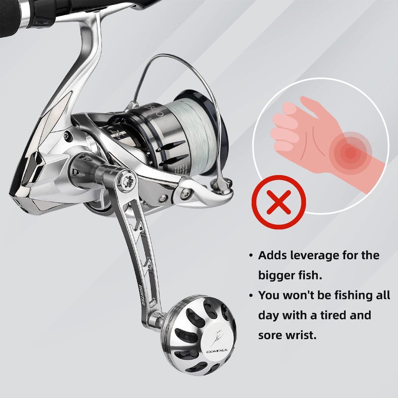 GOMEXUS Power Handle Compatible with Shimano Stradic FL FM Stella Ultegra FB Twin Power FD Spinning Reel(Not for sw) - Image 5