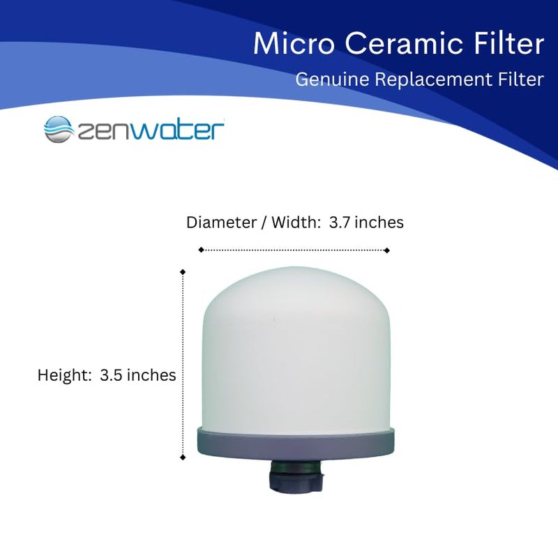 ZENWATER Genuine Micro Ceramic Dome Filter Replacement - Exclusively for Zen Water Countertop Gravity Filtration System - Clean and Mineral-Rich Hydration - Image 2